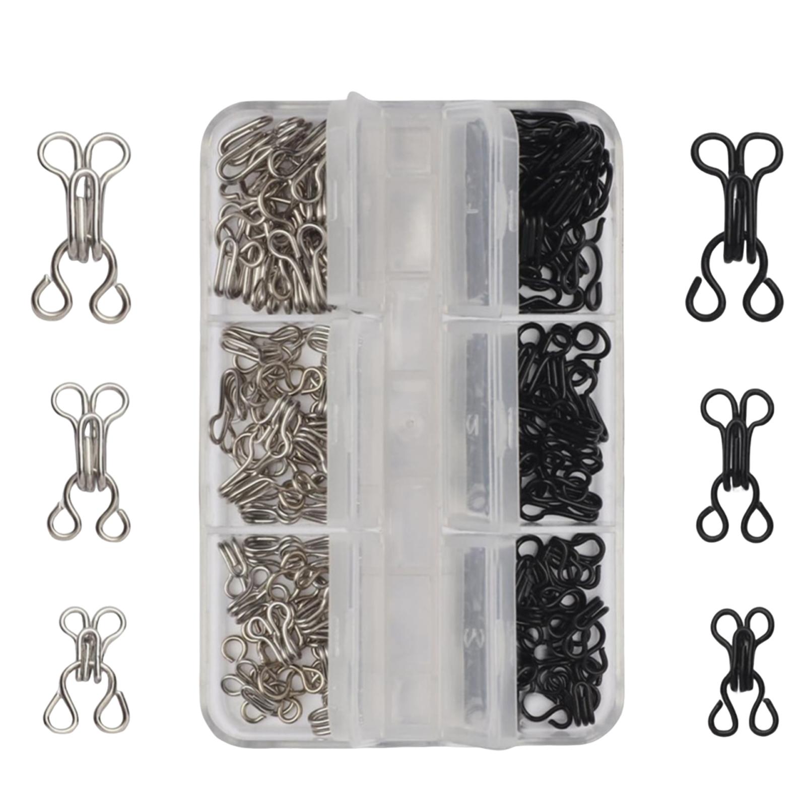 

72-Pair Hook Sewing Kit—Multiple Size Bra Hook Replacements, Diy Clothing Alterations, Underwear Alterations, With Storage Box One Size чёрный