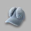 Lamb Fleece Y2k Rabbit Ear Hat Korean Peaked Cap Lovely Women's Baseball Hat  Female