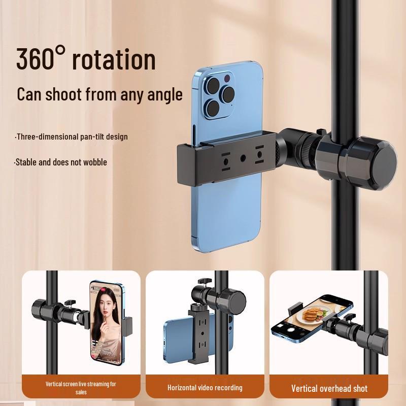 Dual-Machine Live Stream Phone Stand: Adjustable Desktop Holder for Shooting & Viewing