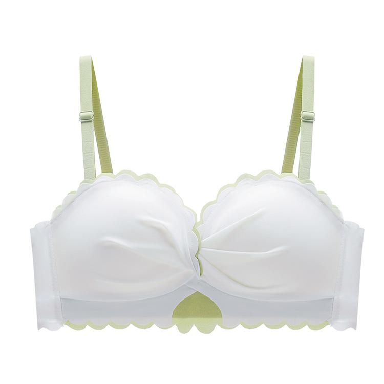 No steel ring, thickened, gathered and closed breast adjustment type, anti-sagging thin strapless bra set.