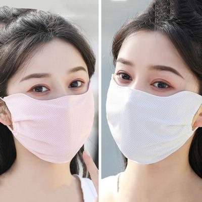 Einfarbig für Mädchen für Frauen Mesh Wandern Eisseide Maske Gesichtsschutz Sonnencreme Maske Gesichtsschal