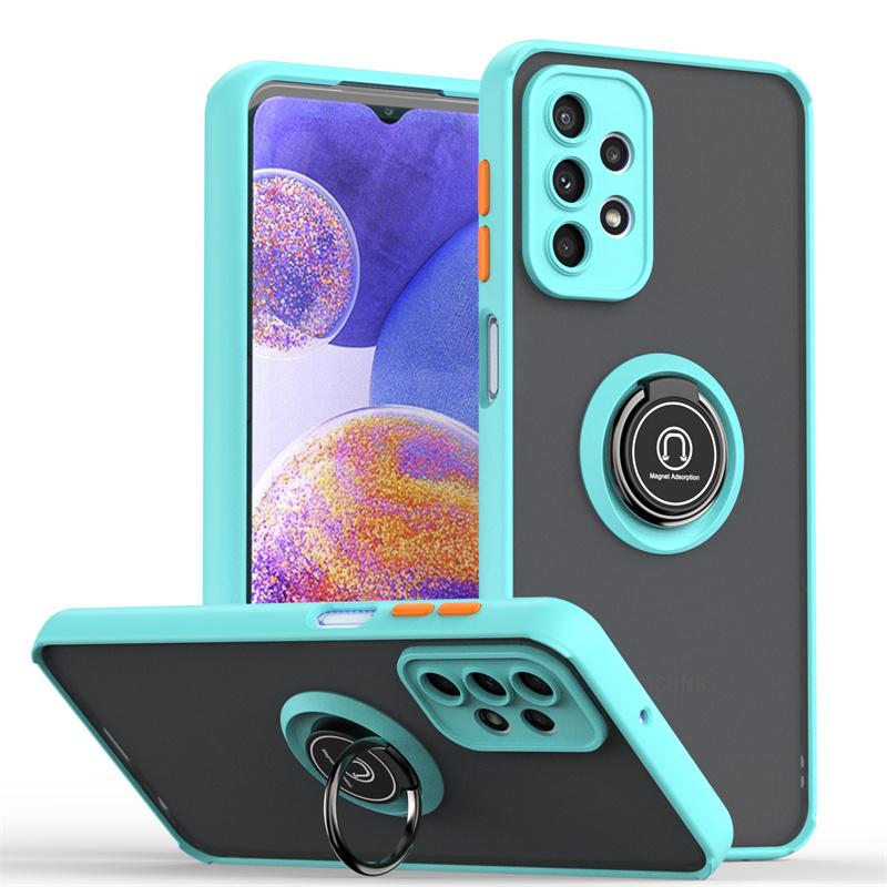 Armor Hard PC Matte Case For Samsung Galaxy A13 A23 A33 A53 A73 5G M23 M33 M53 M13 Cover Ring Magnetic Stand Holder Fundas Coque