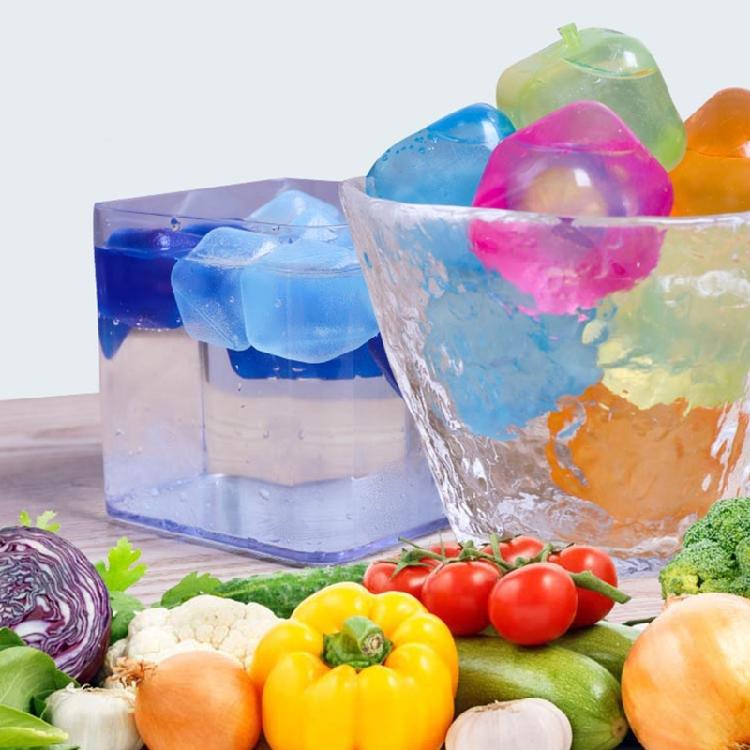 6 Pcs Plastic Cooling Ice Cubes Non-Melting Washable Ice Cubes for Gatherings