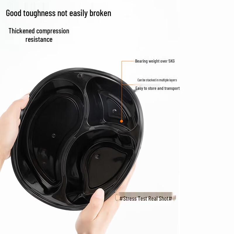Disposable Round 3-Compartment Takeout Container