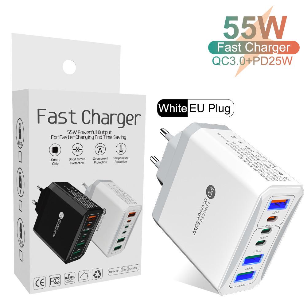 PD65W GaN Dual-Port Fast Charger for Computers and Tablets - European Standard Adapter