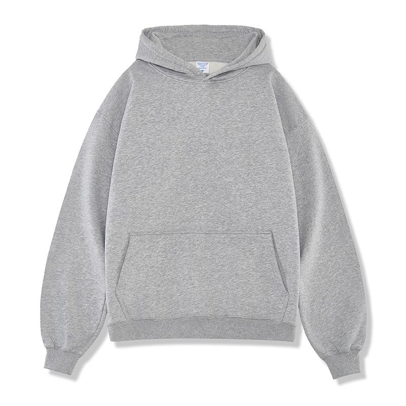 American Solid Color Velvet Hooded Sweatshirt for Men's Thick Loose Hooded Hoodie