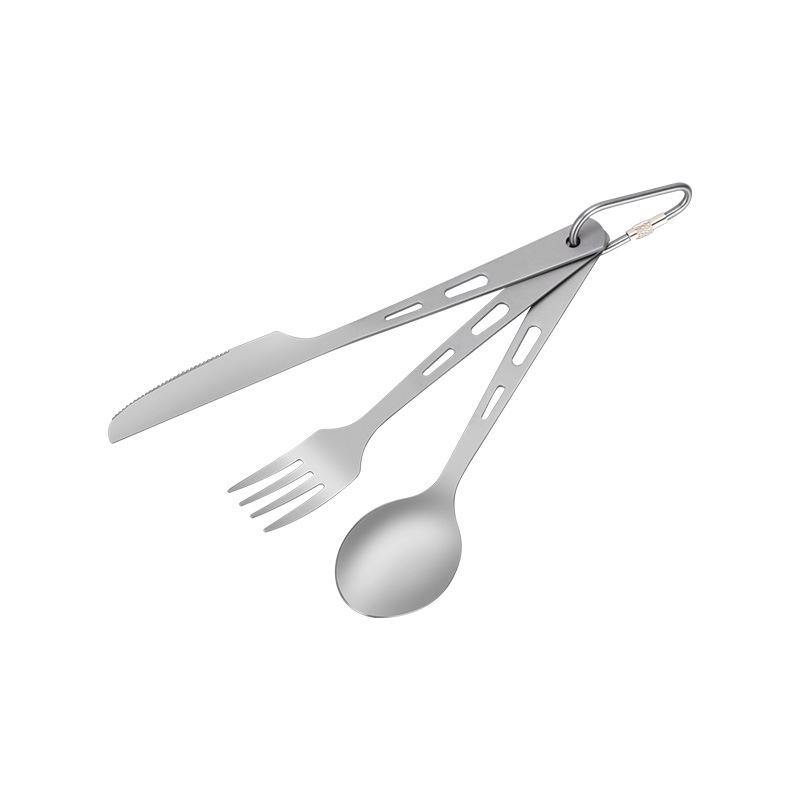 Pure Titanium Camping Cutlery Set: Fork, Spoon & Knife - Ideal for Outdoor Picnic & Travel