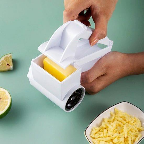 Stainless Steel Hand-Crank Cheese & Chocolate Grater with Zester for Melon & Fruit