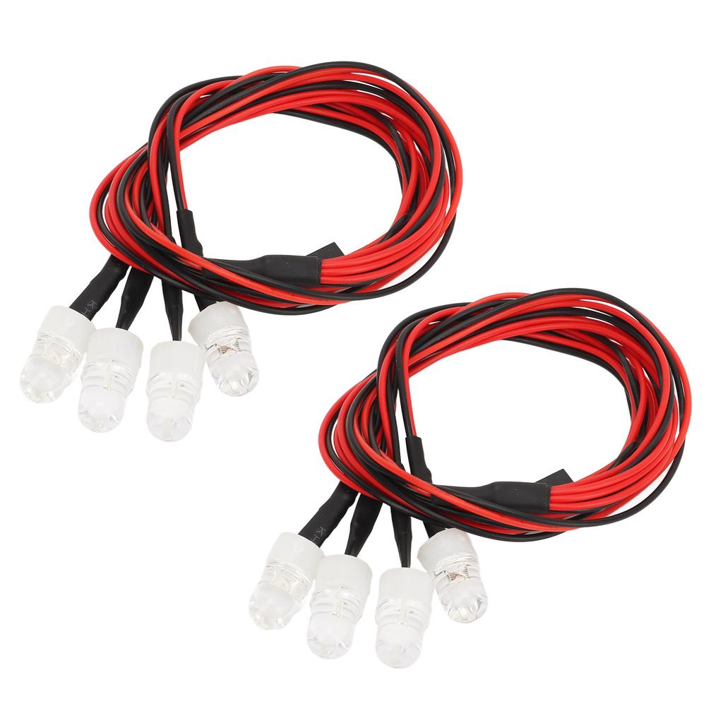 2PCS RC Car Lights Set Universal 5mm 8 LED RC Lighting Kit Headlights Taillight LEDs Accessories for Traxxas