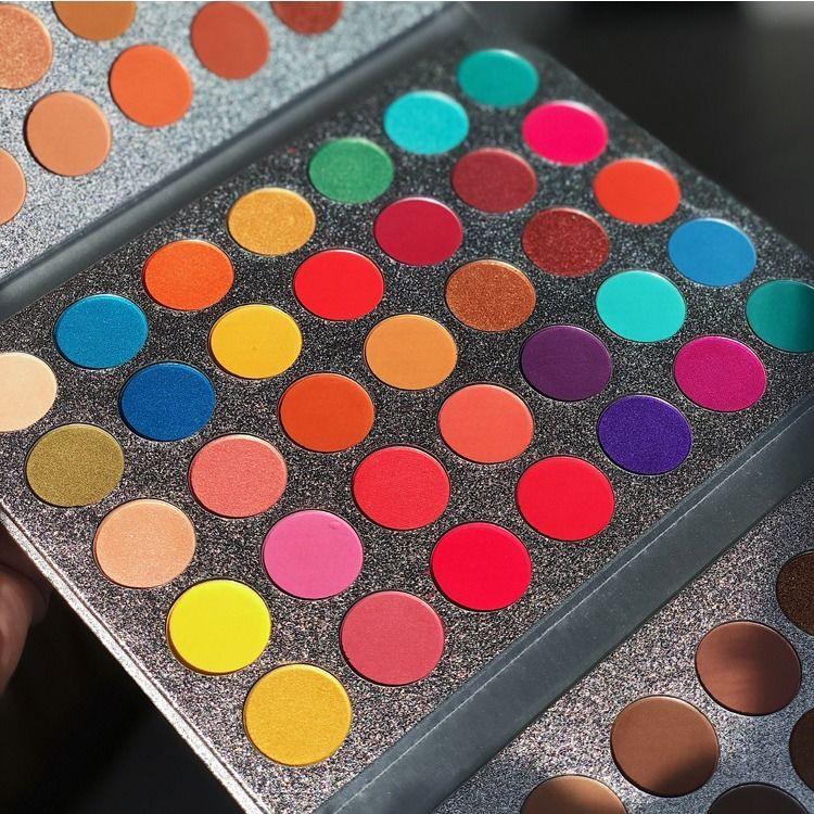 Genuine Beauty 63-Color Double-Door Eyeshadow Palette - Shimmer & Matte for Students and Stage Makeup.