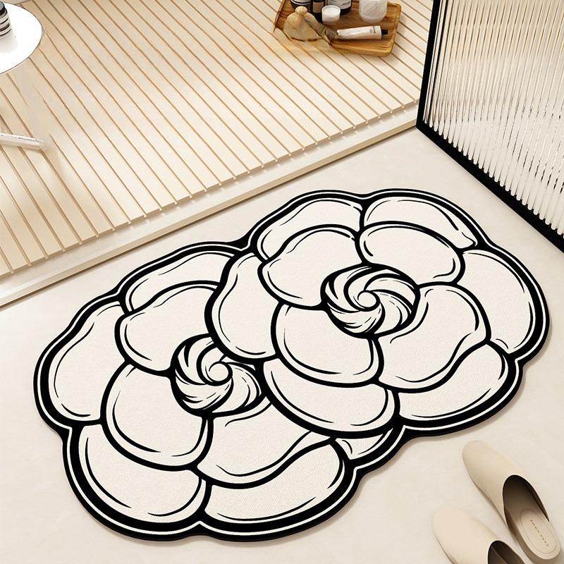 Flower Pattern Bedroom Decor Carpet French Romantic Style Carpets for Living Room Home Washable Floor Mat Anti-slip Bathroom Rug