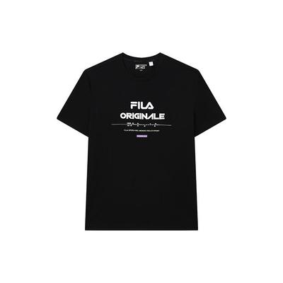 Letter Sports Casual Round Neck Short Sleeve T-Shirt Men Tops Black F11M229111FBK