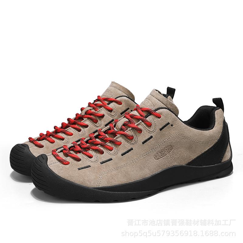 

Первый слой свиной кожи, уличные водонепроницаемые и износостойкие походные ботинки, мужские, для кемпинга, спортивные, нескользящие, для пеших прогулок, модный тренд, повседневная обувь 39 песочный