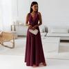 Women's New Bow V-Neck Long Evening & Formal Gown Dress for Women
