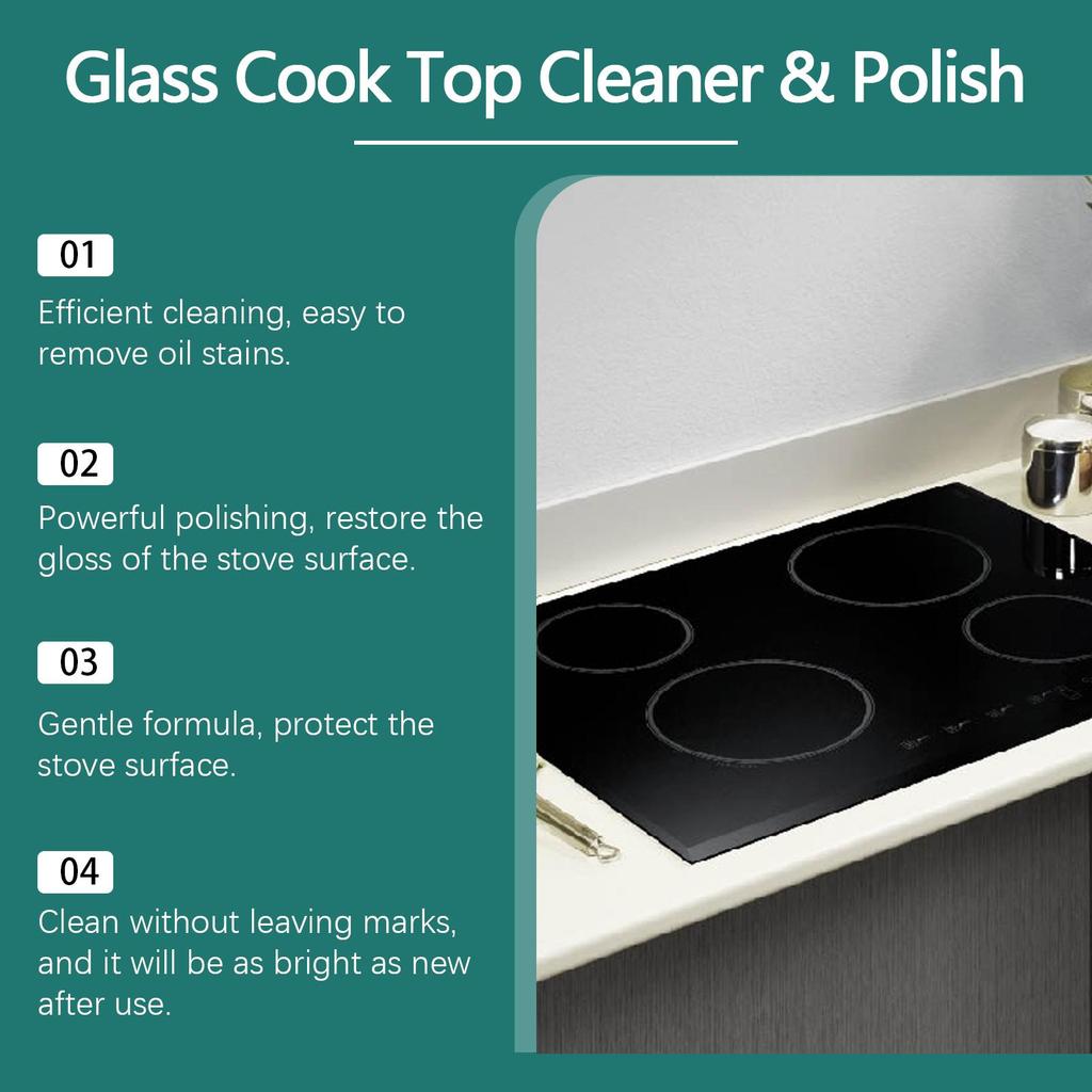 Pulidor de Limpieza para Cocina de Gas de Vidrio Fórmula Fácil de Usar Pulidor de Limpieza para Cocina Para Mantenimiento Diario Para Hogar Restaurante Restaura el Brillo