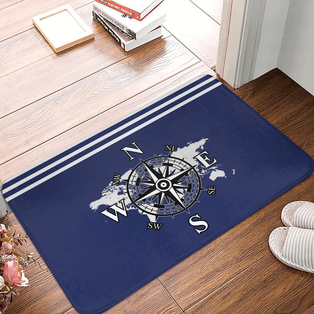 Nautical Anchor Front Door Mat Anti-Slip Indoor Absorbent Sailor Adventure Doormat Floor Bath Entrance Rug Carpet