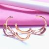 Rose Gold-Plated Color Gold Shiny Earrings Women'S Light Luxury Temperament Purple Gold Fashion Ear Buckles