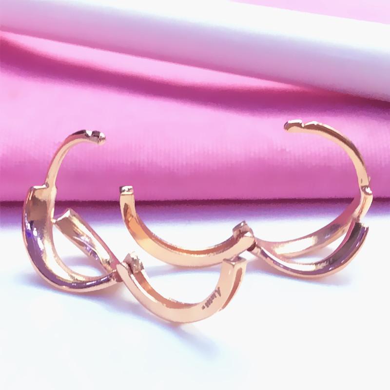 Rose Gold-Plated Color Gold Shiny Earrings Women'S Light Luxury Temperament Purple Gold Fashion Ear Buckles