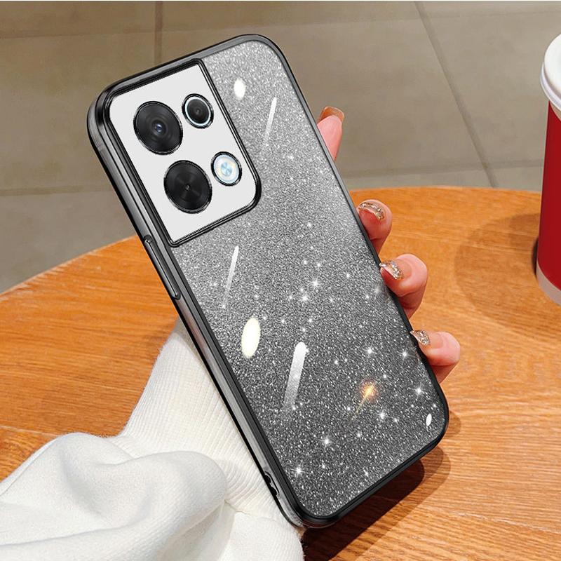 Pentru Husă OPPO Reno 8 Pro 5G Husă Telefon OPPO RENO 8Pro 5G Silicon Placat cu Sclipici Strălucitor Protecție Lentilă Cameră Capac Moale Spate