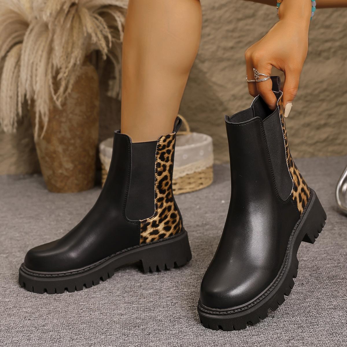 

New Autumn Winter Women Chelsea Boots Platform Ankle Boots Chunky Punk Gothic Shoes Women Comfortable Retro Trend Boots Women 35
