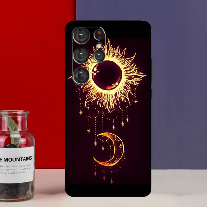 Vintage Moon and Sun Stars Funda Case For Samsung Galaxy S25 Ultra S9 S10 S20 S21 FE S22 S23 Plus S24 Ultra Phone Cover