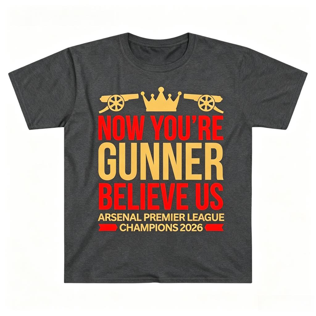 Arsenal 2026 Champion Graphic Cotton Unisex Tshirt Summer High Quality Men's Women's Fashion Football Commemorate Shirt