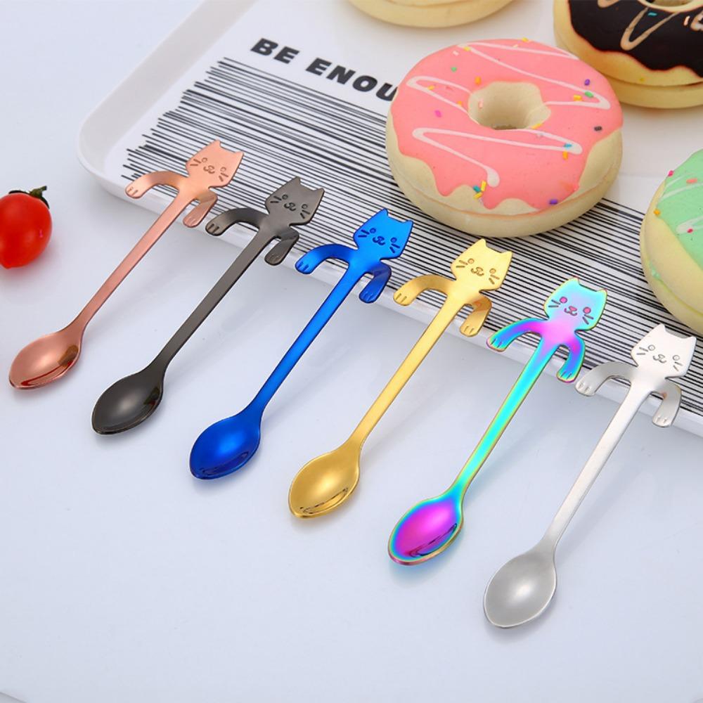 Gadget Coffee Drinking Flatware Long Handle Coffee Spoon Dessert Spoon Teaspoon Stirring Spoons