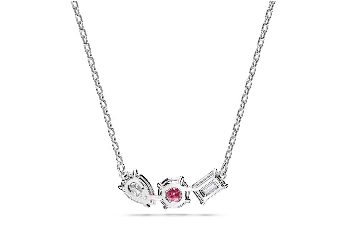 Swarovski Mesmera Pink Mixed Cut Rhodium Plated Necklace 5668275 - Image 2
