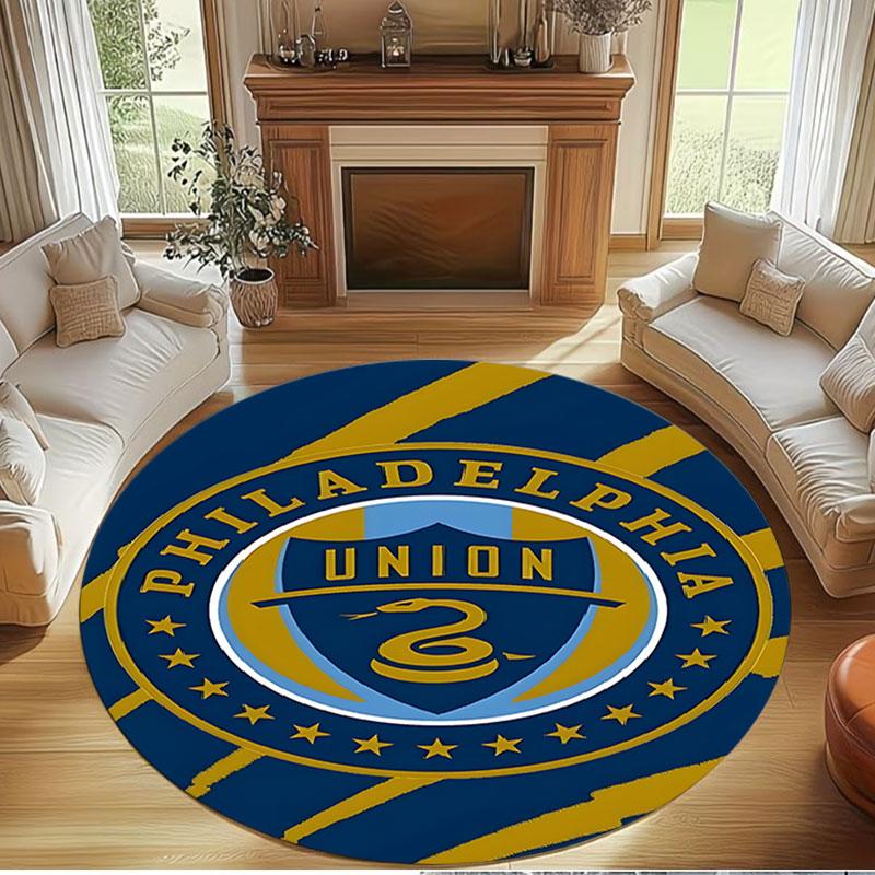 Philips Sports Union Print Round Rug, Washable Floor Carpet, For Entryway Dorm Laundry Room Office Study, Home Decor Birthday Christmas Gift