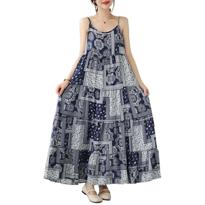 Printed Camisole Long Dress for Women