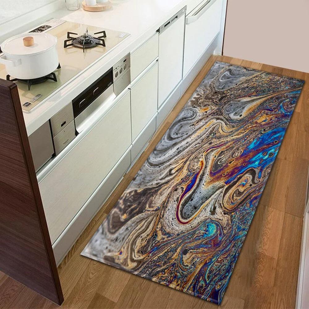 Colorful Ink Texture Pattern Home Kitchen Floor Mat Door Front Decoration Floor Mat