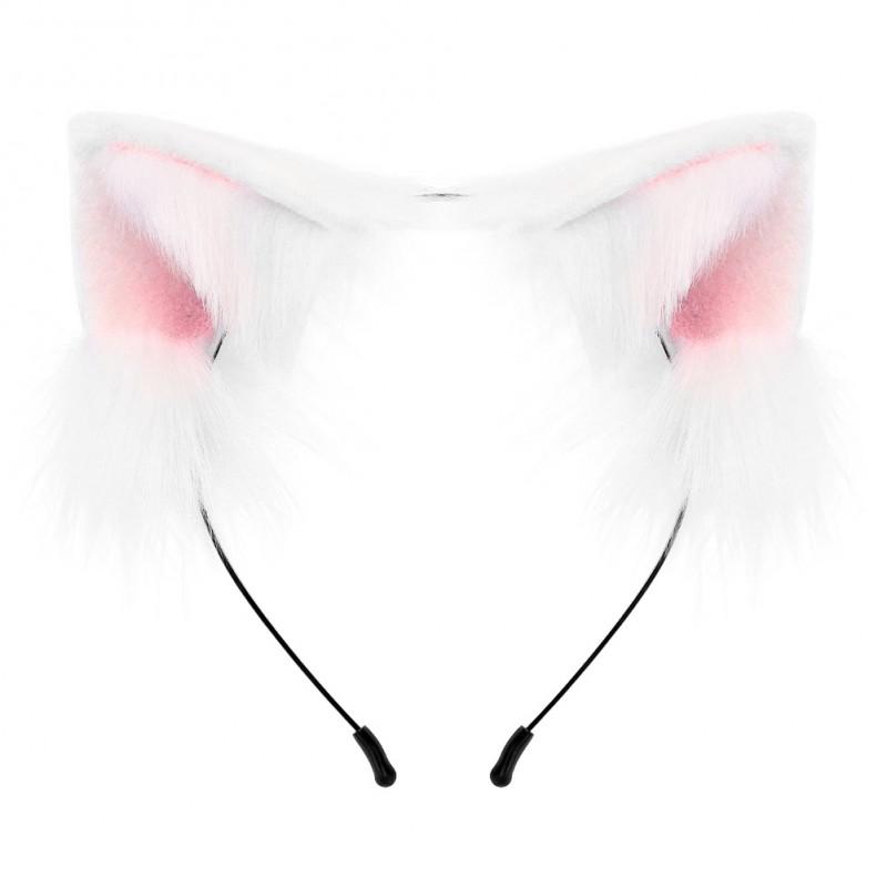 Handgefertigtes Plüsch-Katzen-Fuchs-Ohren-Haarband Cosplay Lolita Kawaii Kostümzubehör aus Baumwollstoff