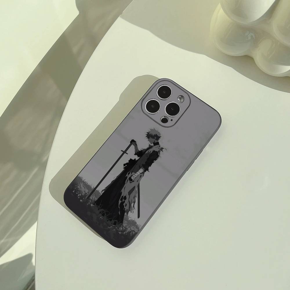 B-Bleach- Anime Ichigo Kurosaki   Phone Case For iPhone 17,16,15,14,13,12,11 Pro Max, Lightweight and Practical Soft Black Cover