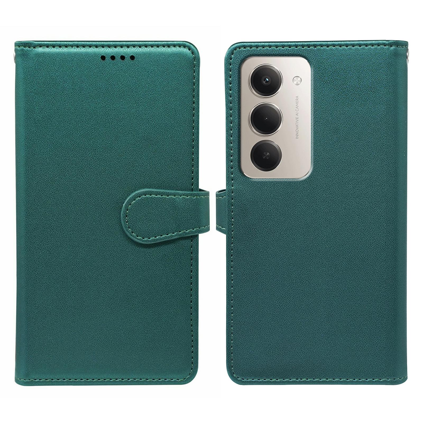 

Чохол для Xiaomi Redmi 15 5G з 9 відділеннями для карток, підставкою з PU шкіри, чохол для телефону Green