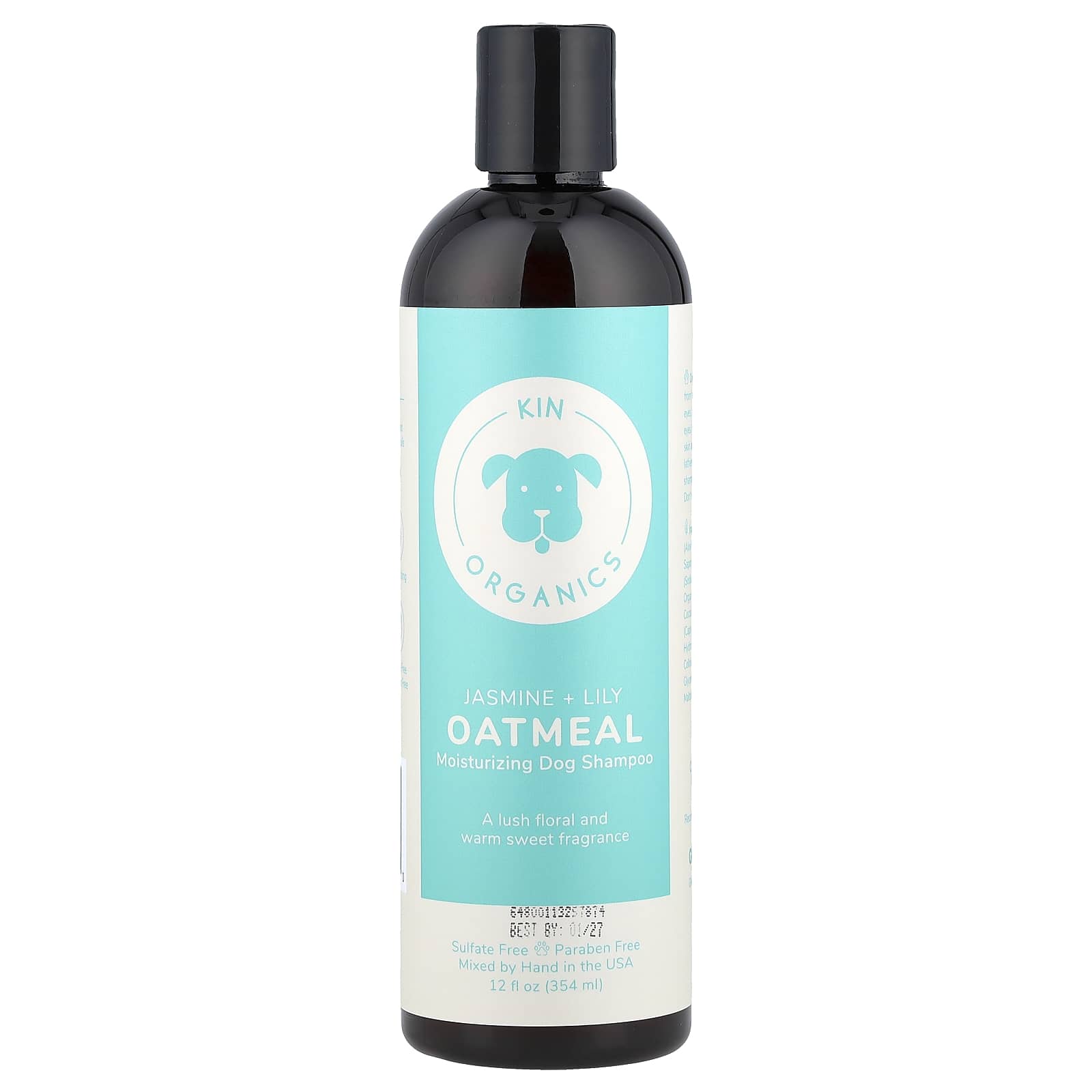 

Kin+Kind, Органический увлажняющий шампунь для собак с овсянкой, Жасмин + Лилия, 354 мл (12 жидких унций)