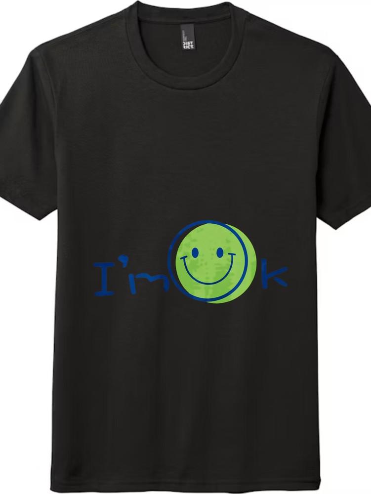 

I m Ok Smile Cartoon Casual T - Shirt| Unisex Tee in Black and White XL