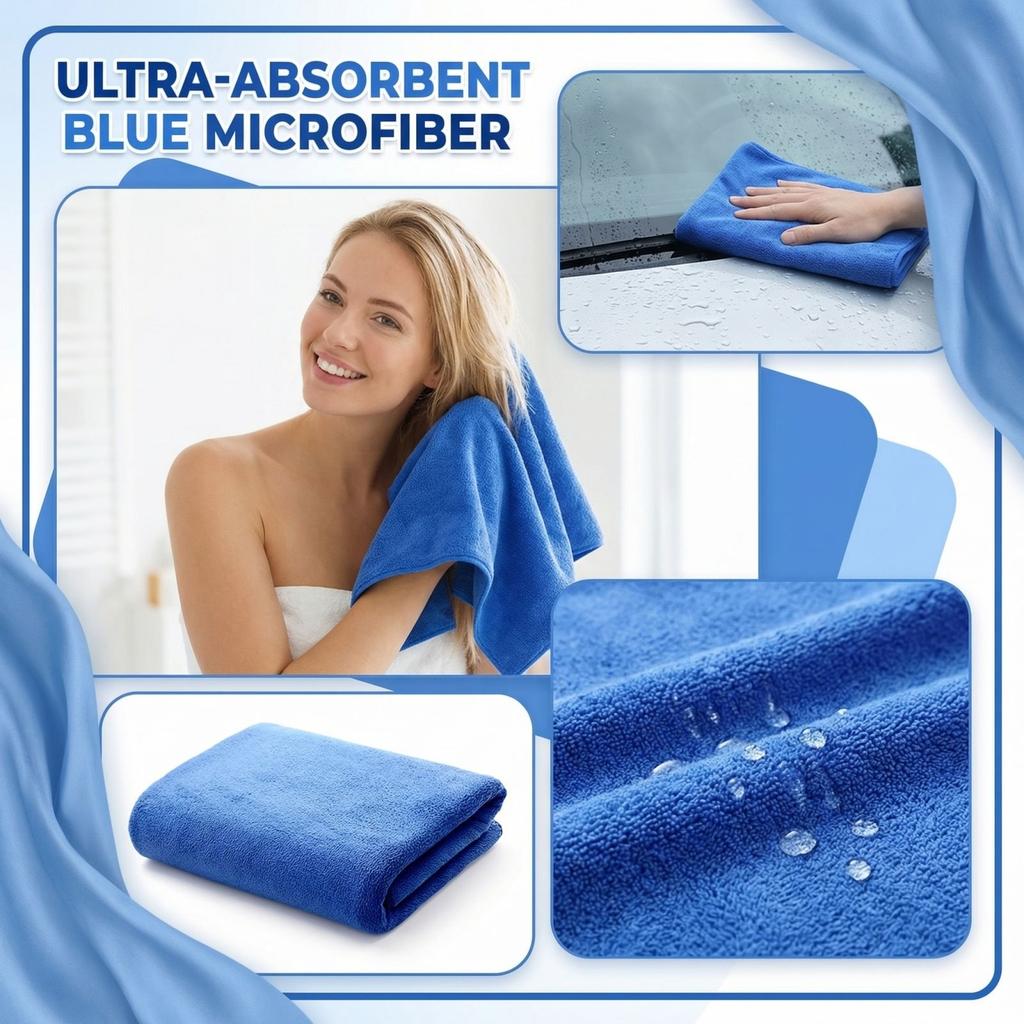 Microfiber Absorbent Cleaning Cloth 420gsm 30x30cm Soft Washable Reusable Multipurpose Towel for Home Kitchen Office Car