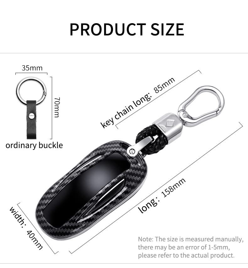 SANRILY Tesla Smart Key Cover ABS Plastic Key Protector Shell Tesla Model X Keyless Remote Key Case with Kwychain White