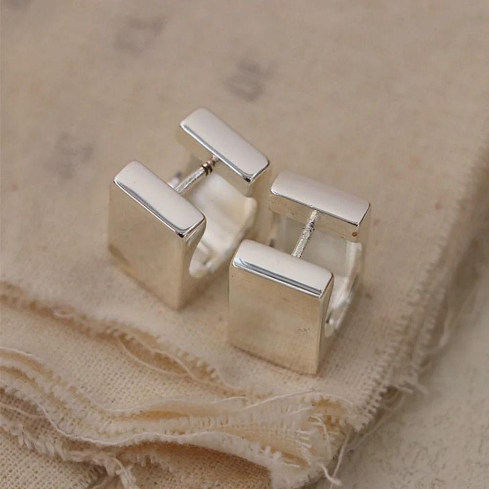 Prevent Allergy Square Geometric  Ear Buckle Korean  Style Minimalist Hoop Earring  Party