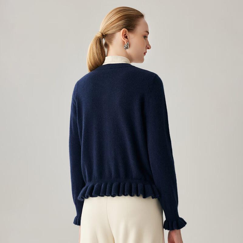 Zhaojun Women's Round Neck Thickened Cashmere Cardigan