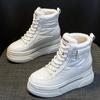 Fashion Women's Snow Boots Chunky High Platform with Laces White Lace-up Shoes for Woman Round Toe Boot Female Sale Plus Warm Comfrtable