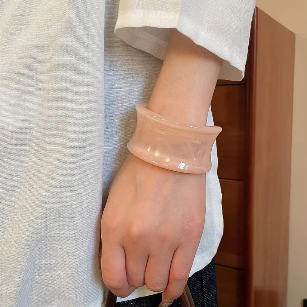 Chunky Design Geometric Bracelets Gradient Color Opening Bangles  Fashion Accessories