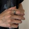 Korean Style Metal Design Ring for Men, National Trend Fashion Hip-Hop Street High Street Ring, Vintage Temperament