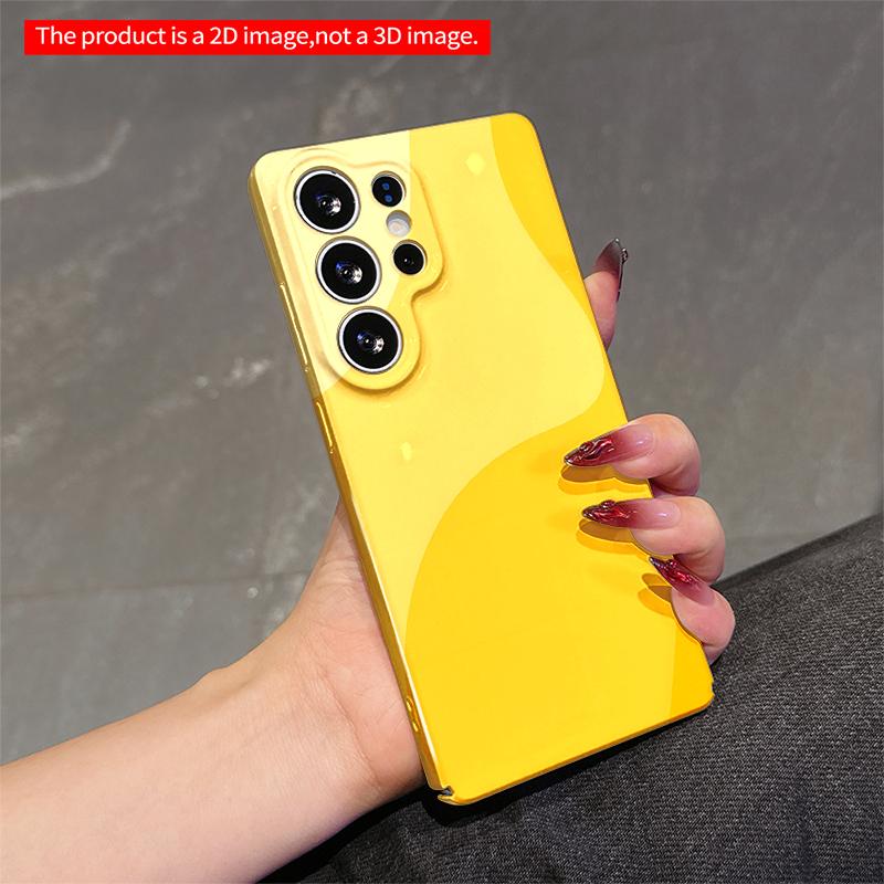 2DFlat Samsung phone case Yellow abstract waves design Applicable to Galaxy S23 S24 S25ULTRA S26 A12 A14 A15 A16 A54 A55