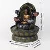 Sittande Gautam Buddha Inomhus 4-stegs Vattenfontän med LED-lampor för Kontor, Heminredning