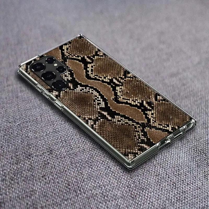 It looks like real snake skin Clear Phone Case for Samsung Galaxy S21 Plus S24 S23 S20 FE S22 S26 Ultra S25 Edge TPU Capa Cases