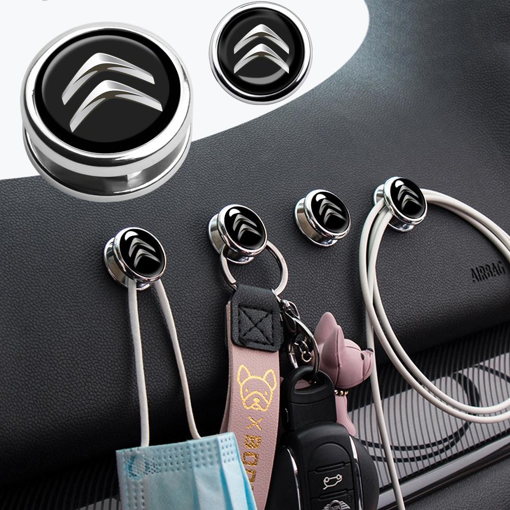 Car Mini Storage Hook Multifunctional Metal Adhesive Hook Mask Key Storage Rack For Citroen C4 Berlingo C3 Aircross C5 Aircross ahq256