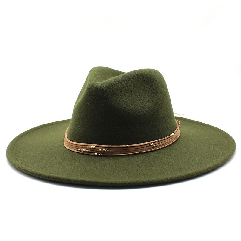 Cappello Jazz in Lana Stile Britannico per Uomo e Donna Cappello a Tesa Larga Cappello Classico in Lana Tesa 9,5 Cm