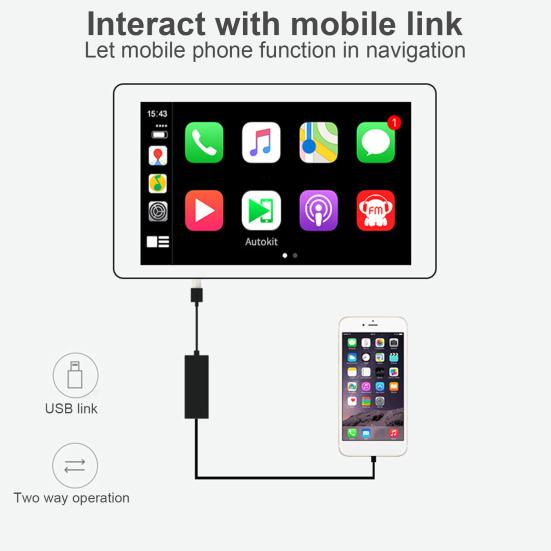 

Навигационный плеер Carplay, проводной, с двумя экранами, практичный, Smart Link, автоматический ключ Carplay для автомобильной навигационной системы Android