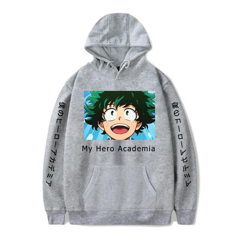 

Аніме My Hero Academia Толстовки Чоловічі повсякденні Зручні Класні модні вуличні світшоти Японські вільні чоловічі худі з мультфільмами S сірий колір